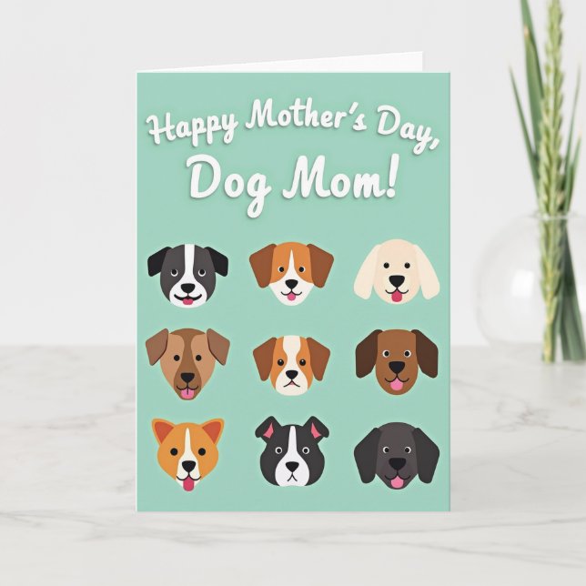 Doggy Mothers Day Faces Card (Front)
