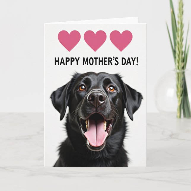 Doggy Mothers Day Hearts Card (Front)