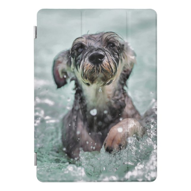 Doggy Paddle Cute Dog Swimming iPad Pro Cover (Front)