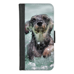 Doggy Paddle Cute Dog Swimming iPhone 8/7 Wallet Case