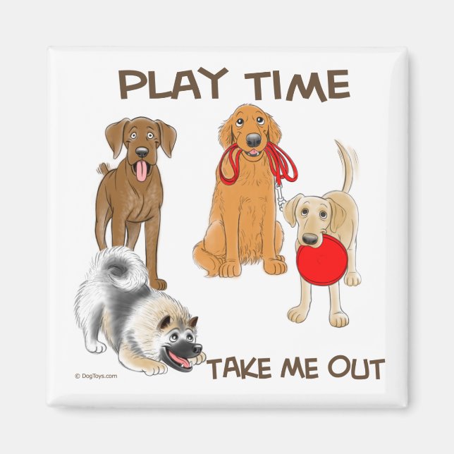 Doggy Play Time Magnet (Front)