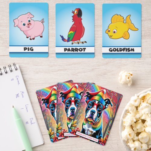 Doggy Rainbow Dreams Monogram Kids Match Game  Matching Game Cards
