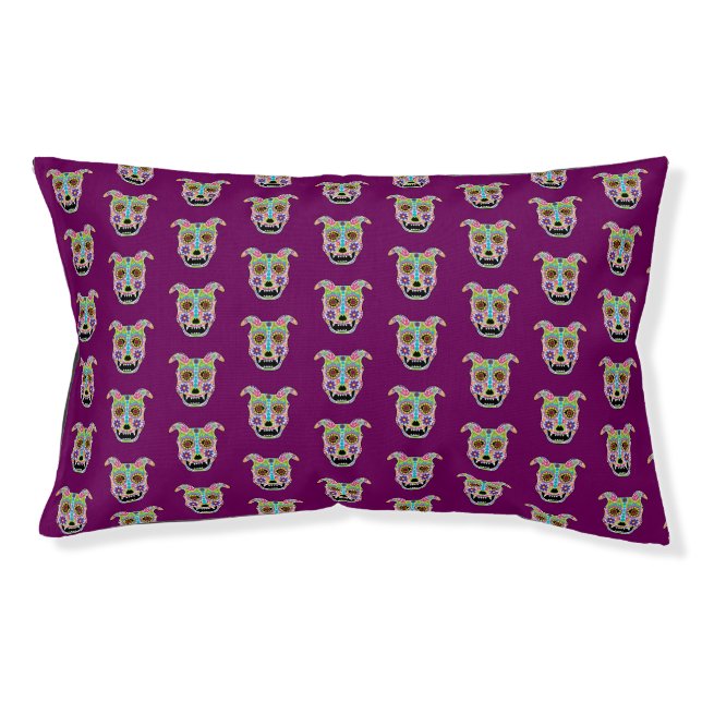 Doggy sugar skull dog bed (Front)