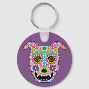 Doggy Sugar Skull keychain