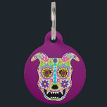 Doggy sugar skull pet ID tag<br><div class="desc">it's a Fido fiesta</div>