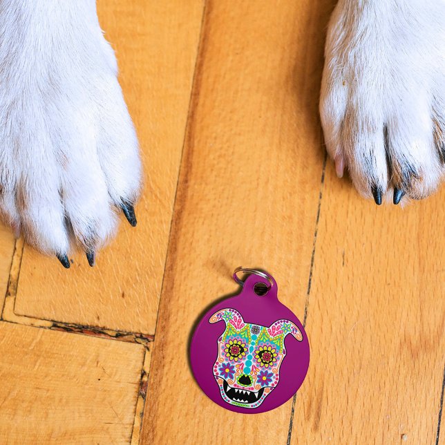 Doggy sugar skull pet ID tag (Creator Uploaded)