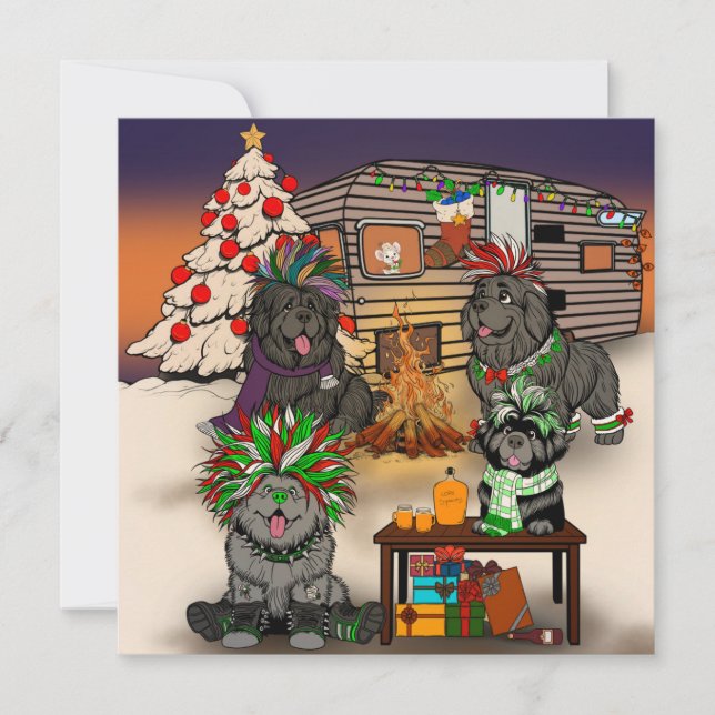 Doggy Trailer Park Holiday Card (Front)