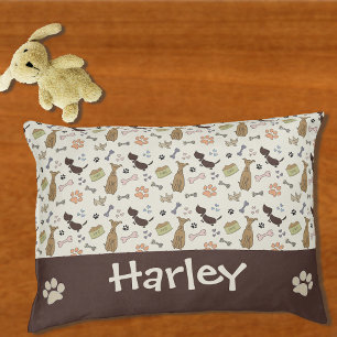 Doggy Treat Bones and Paws Pet Bed