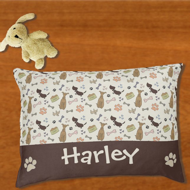 Doggy Treat Bones and Paws Pet Bed (Creator Uploaded)