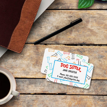 Doggy Treats Pattern Various Colors Simple Business Card by InkSpace at Zazzle