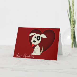 Doggy with a Heart  - Birthday card