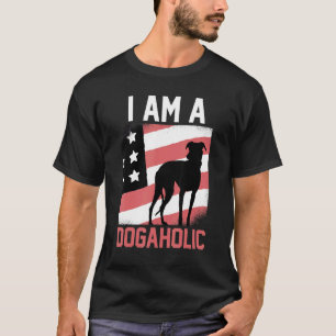 Dogholic American Flag Dog T-Shirt