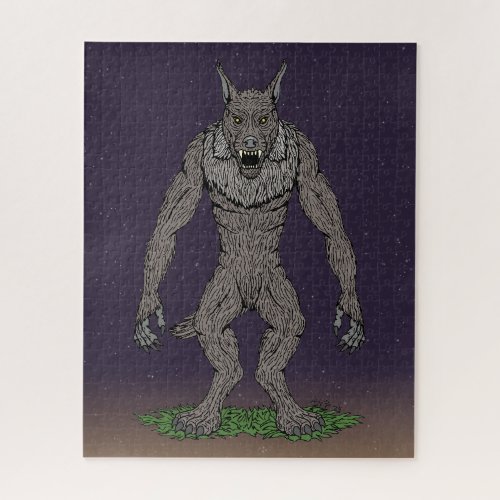 Dogman Cryptid or Werewolf Jigsaw Puzzle