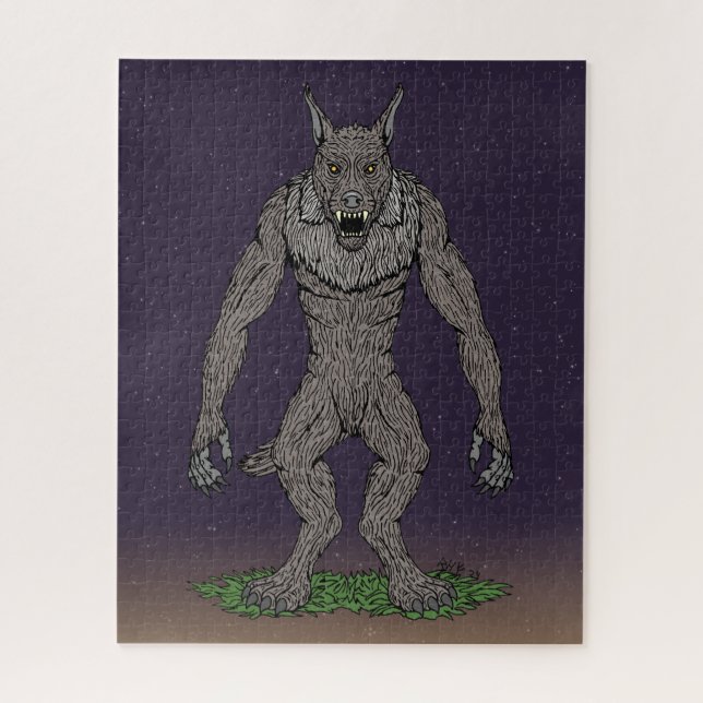Dogman Cryptid or Werewolf Jigsaw Puzzle (Vertical)