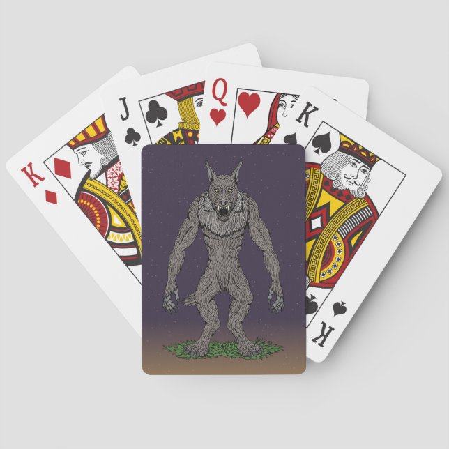Dogman Cryptid or Werewolf Poker Cards (Back)