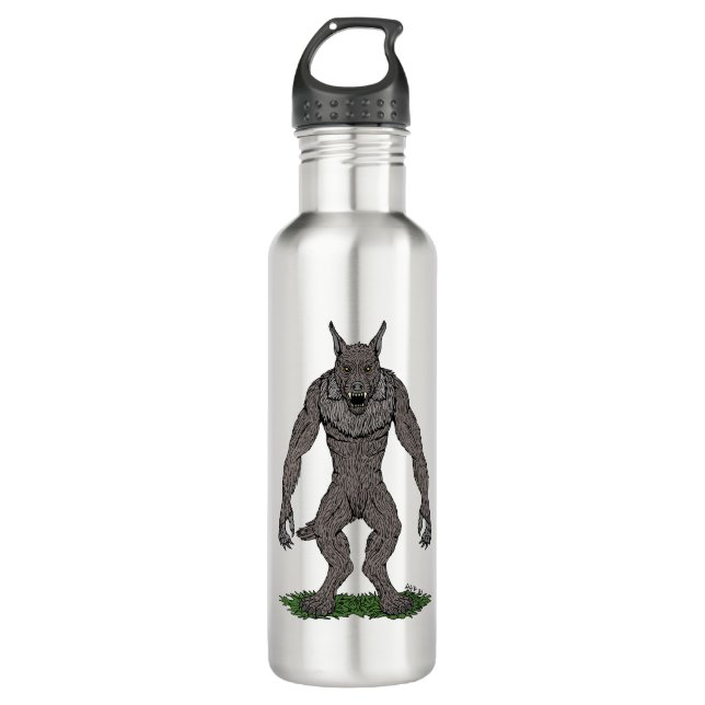 Dogman Cryptid or Werewolf Stainless Steel Water Bottle (Front)