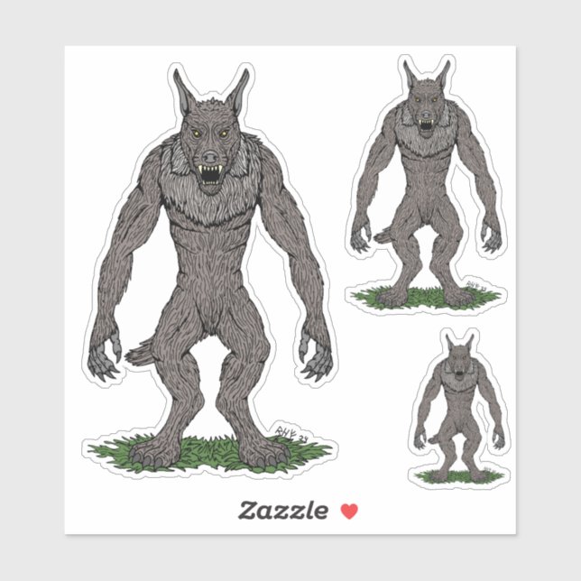 Dogman Cryptid or Werewolf Sticker (Sheet)