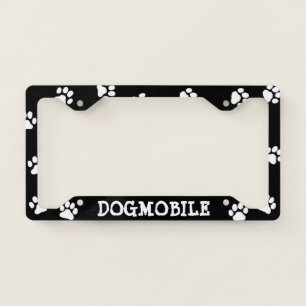 Dogmobile Custom Dog Lover's Paw Prints License Plate Frame