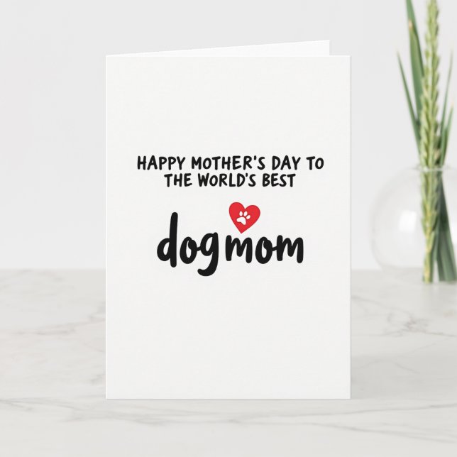 Dogmom Hearts Mothers Day Card (Front)