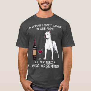 Dogo Argentino and wine Funny dog T-Shirt