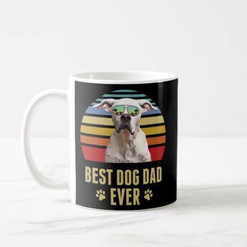 Dogo Argentino Best Dog Dad Ever Retro Sunset  Coffee Mug