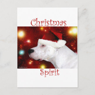 Dogo Argentino Christmas Spirit Holiday Postcard