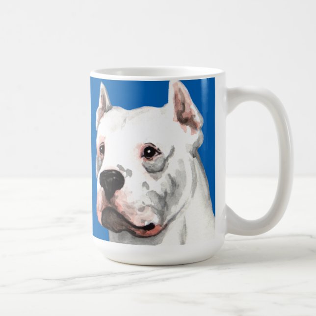 Dogo Argentino Color Block Coffee Mug (Right)