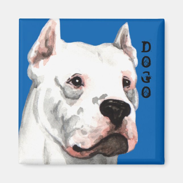 Dogo Argentino Color Block Magnet (Front)