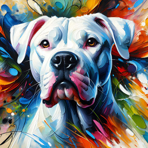 Dogo Argentino Dog Acrylic Print Colorful Jigsaw Puzzle