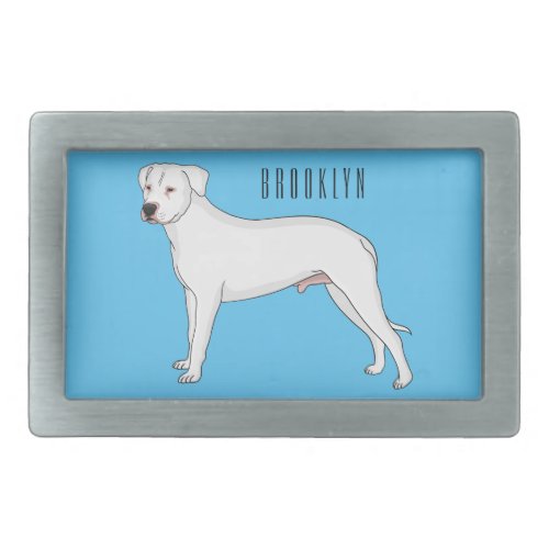 Dogo argentino dog cartoon illustration belt buckle