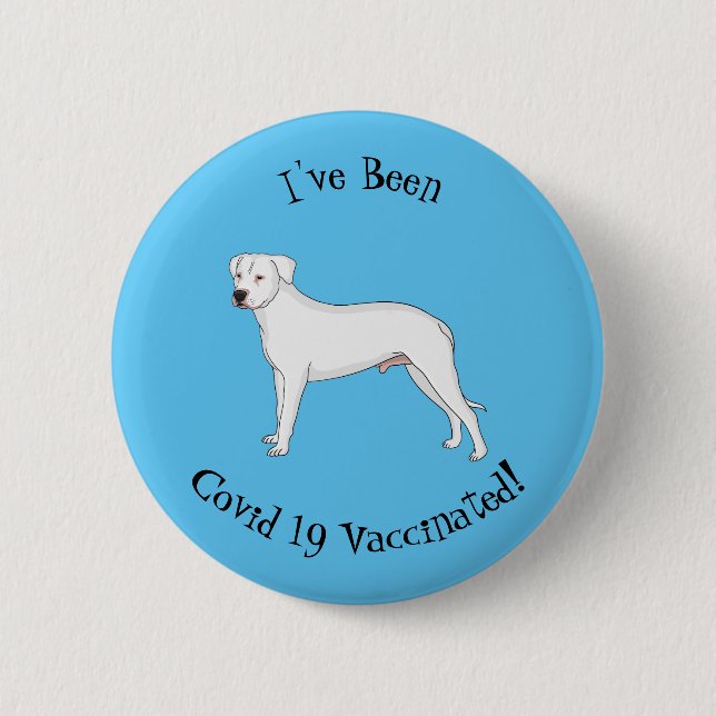 Dogo argentino dog cartoon illustration button (Front)