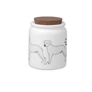 Dogo argentino dog cartoon illustration candy jar