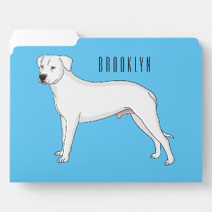 Dogo argentino dog cartoon illustration file folder