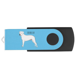 Dogo argentino dog cartoon illustration flash drive