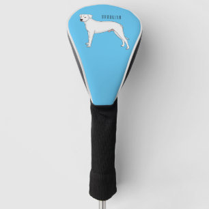 Dogo argentino dog cartoon illustration  golf head cover