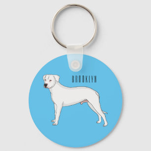 Dogo argentino dog cartoon illustration keychain
