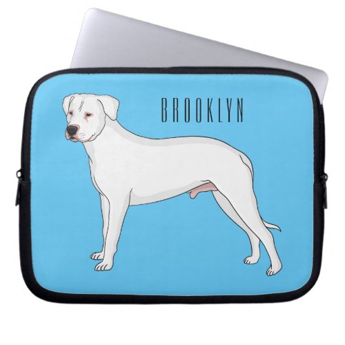 Dogo argentino dog cartoon illustration laptop sleeve