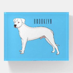 Dogo argentino dog cartoon illustration  paperweight