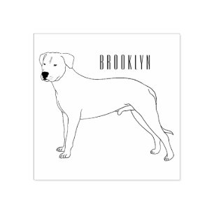 Dogo argentino dog cartoon illustration rubber stamp