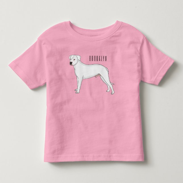 Dogo argentino dog cartoon illustration toddler t-shirt (Front)