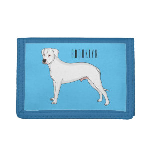 Dogo argentino dog cartoon illustration tri-fold wallet