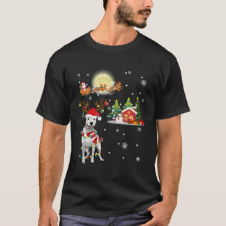 Dogo Argentino Dog Light Christmas Reindeer Tree X T-Shirt