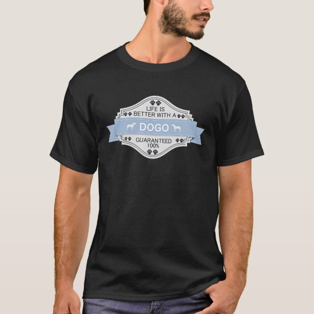 Dogo Argentino Dog  with Dogo Argentino T-Shirt (Front)