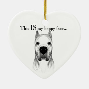 Dogo Argentino Happy Face Ceramic Ornament