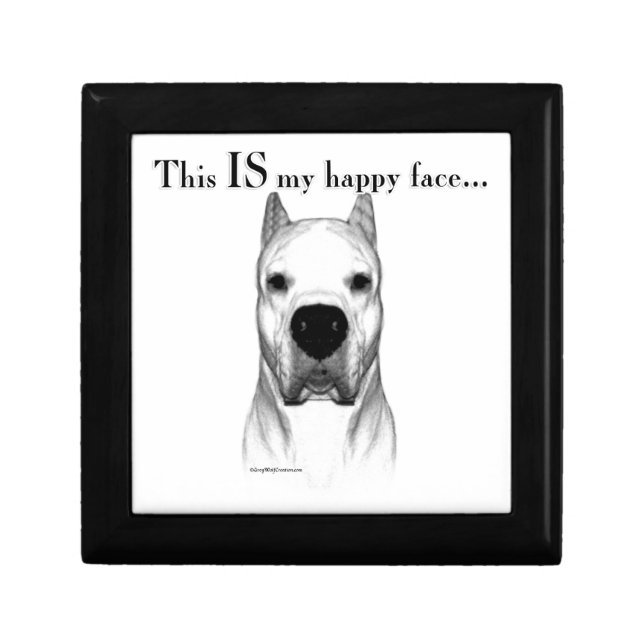 Dogo Argentino Happy Face Keepsake Box (Front)