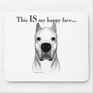 Dogo Argentino Happy Face Mouse Pad