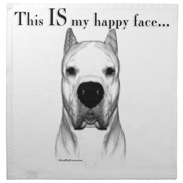 Dogo Argentino Happy Face Napkin (Front)