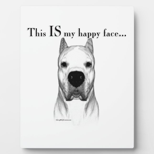 Dogo Argentino Happy Face Plaque (Front)