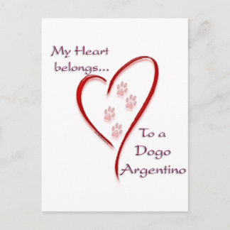 Dogo Argentino Heart Belongs Postcard