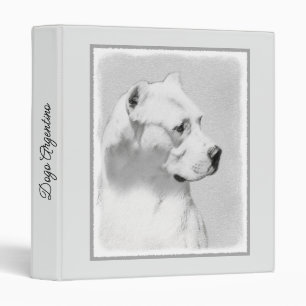 Dogo Argentino Painting - Original Dog Art 3 Ring Binder